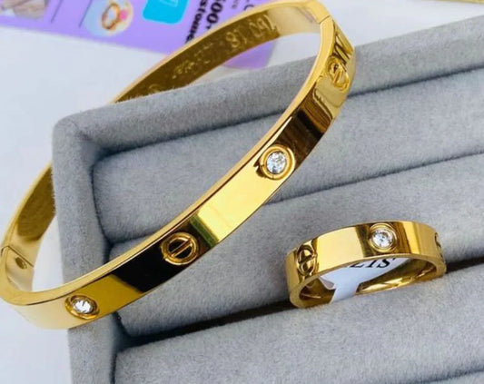 "Cartier Love Bracelet And Ring Set"