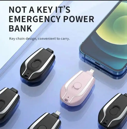 "Keychain Emergency Power Bank with Lightning"